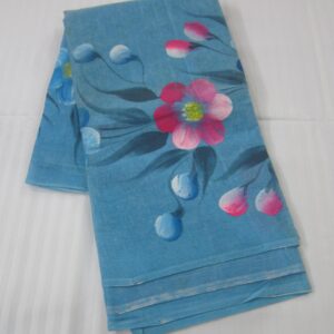 Mul Cotton Hand Painted Saree
